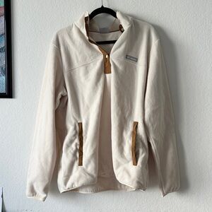 Columbia Cream and Tan Fleece Pullover